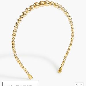 New, never worn jcrew gold tone beaded headband